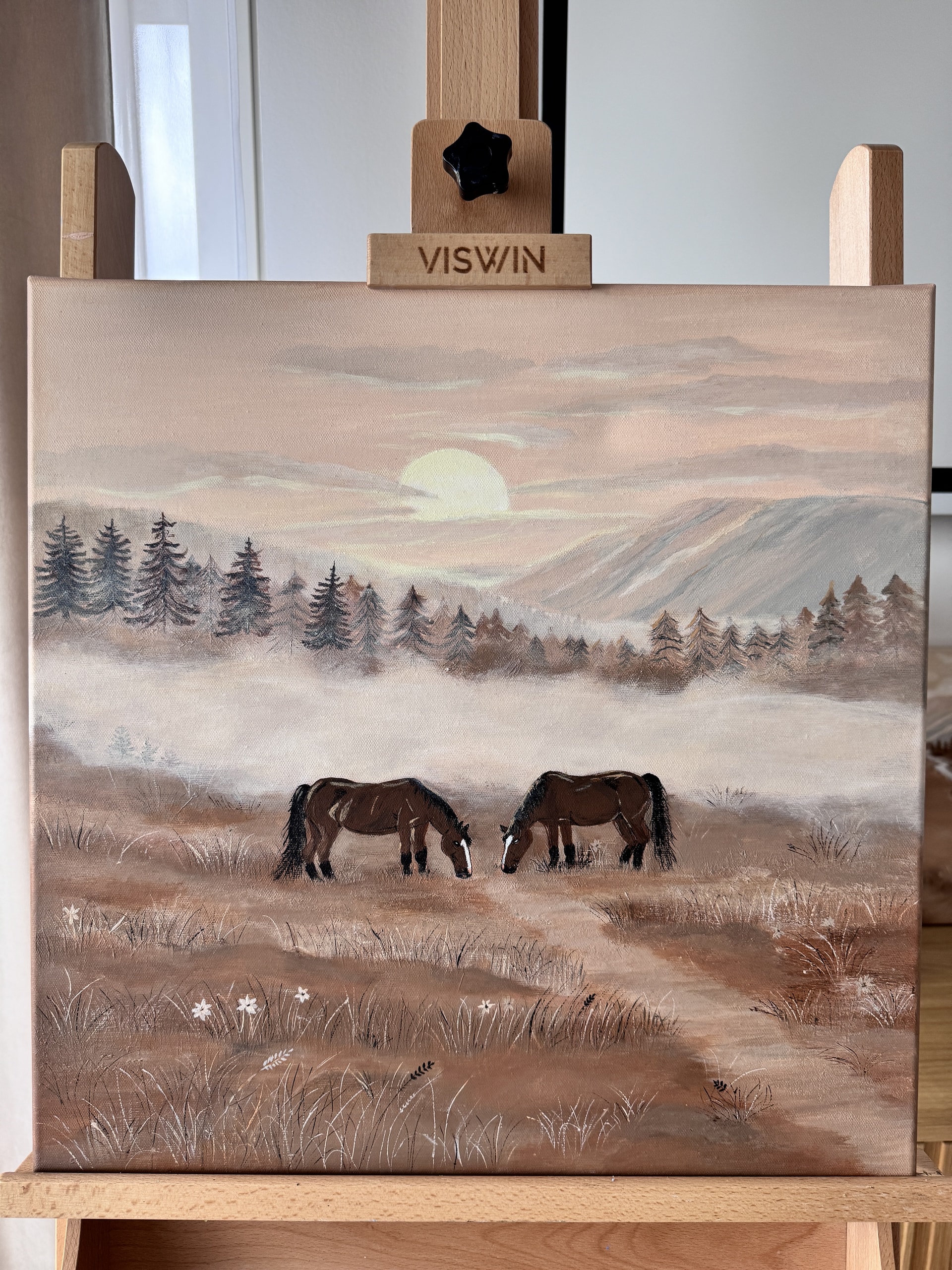 "Spotkanie we mgle" - 50 x 50 cm